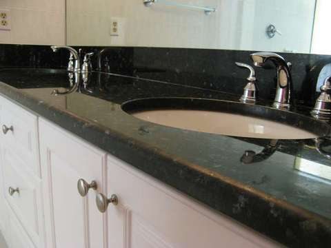 Bathroom vanity with black granite countertop Miami