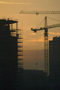 Commercial construction cranes in Miami